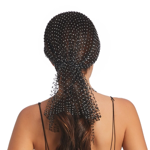 Handgefertigte Strass Netz Fischnetz Hut Damen Personalisierte Hohle Kopfschmuck Funkelnde Kristall Haar Accessoire Für Party Strand