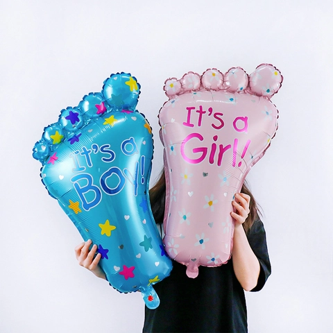 Aluminum Foil Balloons For Baby Shower Gender Reveal Party Decoration Baptism Theme Boy Girl Newborn Round Heart Star