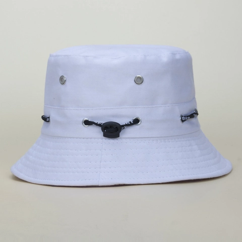 Bucket Hat Nylon Verstellbarer Kordelzug Metall Belüftungsöffnungen Sonnenschutz Outdoor Reisen Sportlich Lässig Unisex
