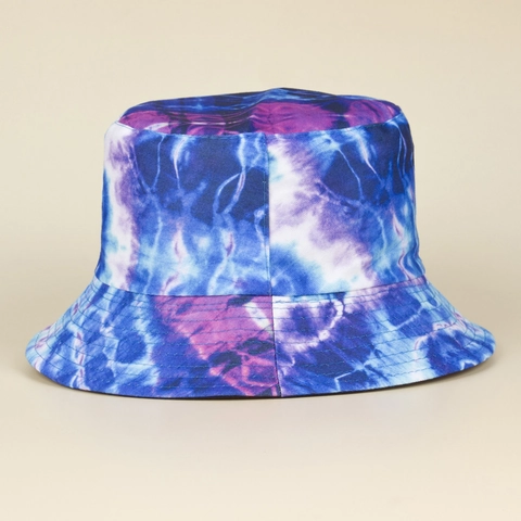 Tie-Dye Bucket Hat Galaxy Graffiti Pattern Reversible Cotton Canvas Sunshade Hip Hop Streetwear For Men Women