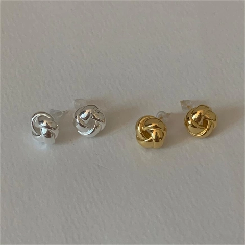 Orecchini A Lobo Con Nodo Intrecciato Argento Sterling 925 Minimalista Geometrico Stile Coreano Gioielli Eleganti