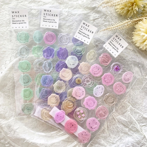 Wax Seal Stickers 3D Embossed Retro Floral Resin Labels For Scrapbooking Envelope Sealing DIY Decoration