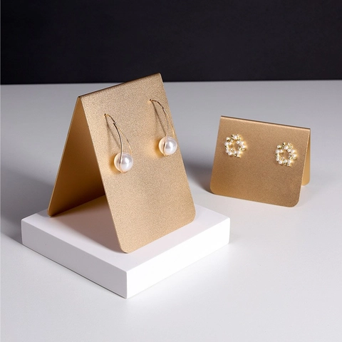 Metall Ohrring Display Ständer T-Bar Schmuck Organizer Rack Für Stecker Und Hänger Minimalistisch Galvanisiert Gold Luxus
