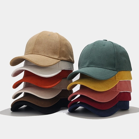Solid Color Suede Brushed Baseball Cap For Men Women Classic Adjustable Outdoor Casual Sport Sun Hat
