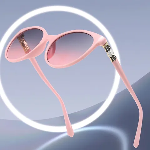 Mode Damen Sonnenbrille Übergroß Katzenauge PC Rahmen AC Verlaufsgläser UV400 Schutz Metallscharnier Vintage Trendige Brille