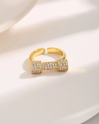 Halter Cilindrische Ring Koper Cubic Zirconia Pavé Geometrisch Verstelbaar Open Sieraden Luxe Minimalistisch Vrouwen