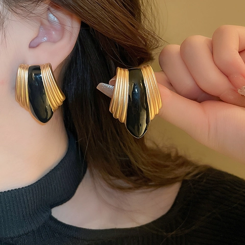 Vintage Enamel Drop Earrings Silver Earring Post And Snake Bone Chain Necklace Retro Elegant For Women