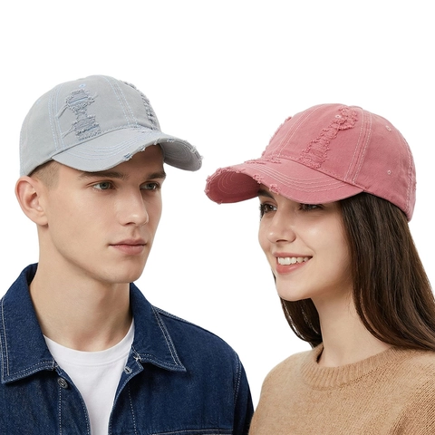 Καπέλο Του Μπέιζμπολ Distressed Ripped Βαμβακερό Καμβά Vintage Retro Σκίαστρο Ρυθμιζόμενο Casual Για Άνδρες Γυναίκες