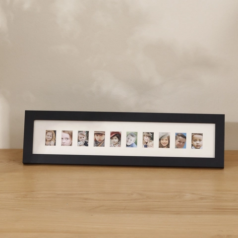 Cadre Photo Multi Ouvertures Bois MDF Enfant Record De Croissance Affichage Photo Identité Décoration Murale Moderne