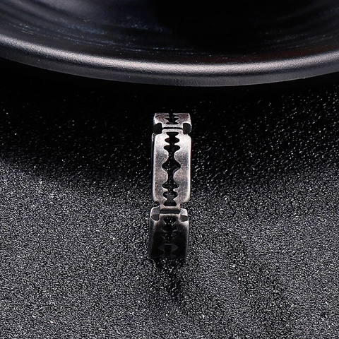 Anillo De Hoja De Afeitar Para Hombre Acero Inoxidable 316L Vintage Punk Rock Gótico Hip Hop Joyería