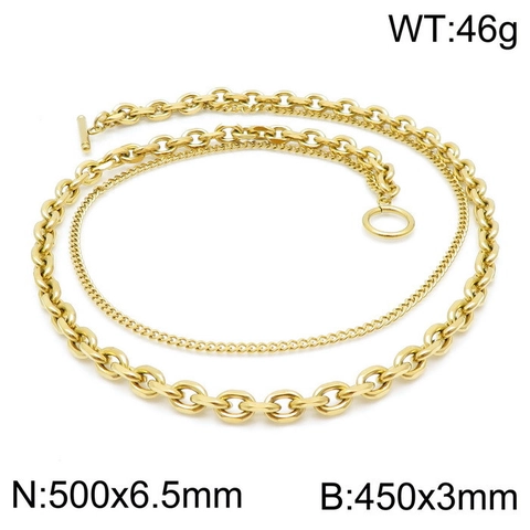 Collana A Doppio Strato In Acciaio Inossidabile 316L Catena Cubana O-Chain Stile Hip Hop Punk Con Chiusura A Gancio Per Uomo Donna