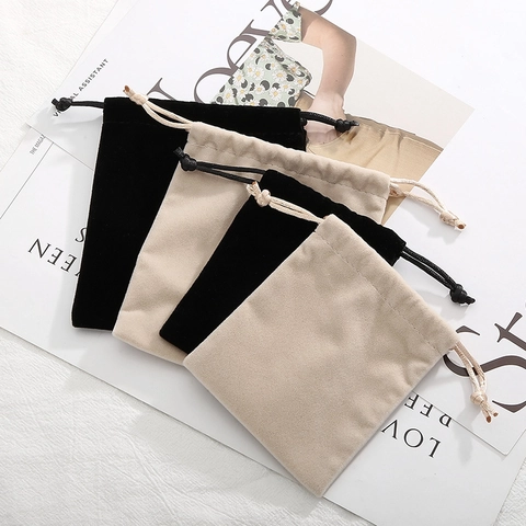 Velvet Jewelry Pouches Soft Drawstring Bags Small Gift Packaging Storage Organizers For Necklace Earrings Ring