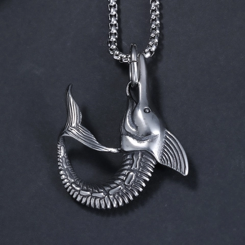 Collana Con Ciondolo Pesce Spada Da Uomo Acciaio Inossidabile 316L Retro Nordico Marlin Gioielli Animali Oceano
