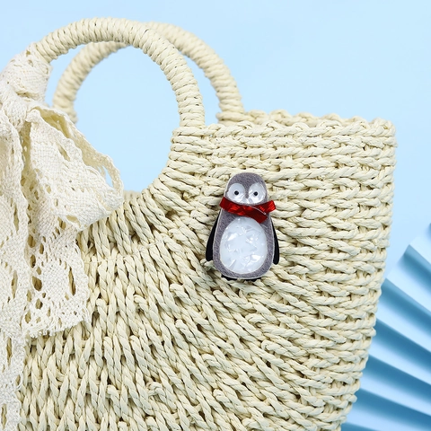 Simpatica Spilla Pinguino Cartone Animato Spilla Animale In Acrilico Per Decorazione Vestiti Borsa Unisex