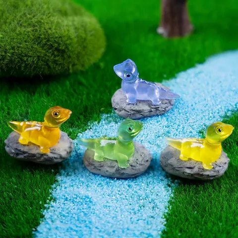 Leuchtende Miniatur Eidechse Dinosaurier Figuren Harz Leuchten Im Dunkeln Mikro Landschaft DIY Deko Ornamente Schreibtisch