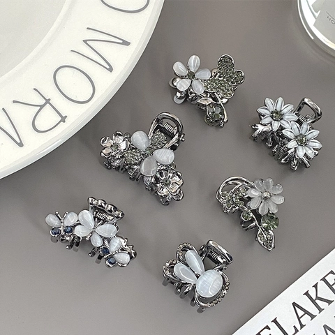 Mini Haarklemmen Legering Bloemen Vlinder Kattenoog Steen Strass Kleine Haarspeldjes Voor Dames Meisjes Koreaanse Stijl