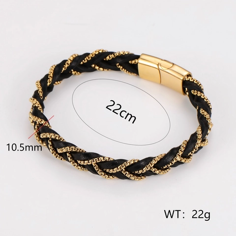 Bracciale Da Uomo In Pelle Intrecciata Con Chiusura Magnetica In Acciaio Inossidabile 304 Gioielli Di Moda Artigianali Regalo Unisex