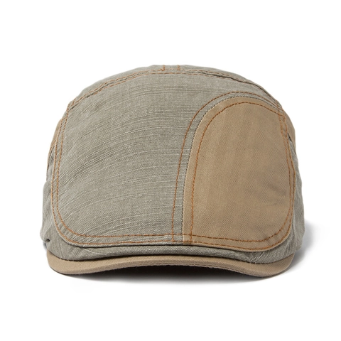 Casquette Gavroche Vintage En Coton Délavé Respirante Pour Hommes Réglable Patchwork Rétro Ivy Chapeau Couture Contrastée