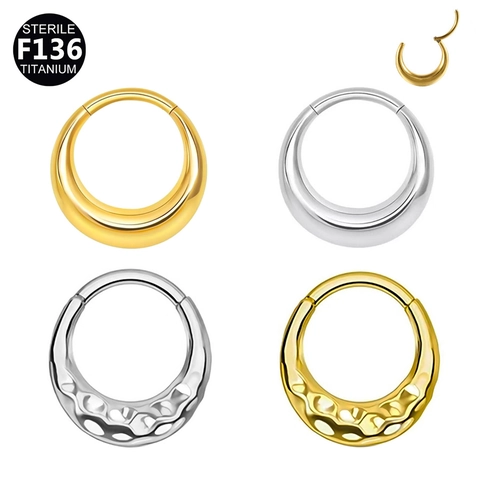G23 F136 Titanium Roestvrij Staal Neusringen Septum Piercing Clicker Creolen Helix Kraakbeen Body Sieraden
