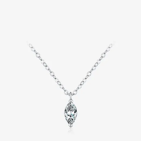 Collier Moissanite Marquise Argent Sterling 925 Élégant Minimaliste D Couleur VVS1 Haute Clarté Pendentif Pour Femmes