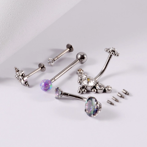 Tige D'extension De Piercing En Titane G23 Solide À Filetage Interne Accessoire Pour Labret Stud Anneau De Nombril