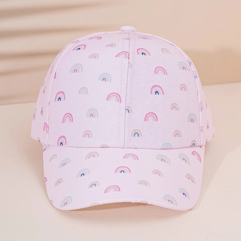 Kids Baseball Cap Rainbow Print Polyester Cotton Sun Protection Outdoor Fashion Hat For Boys Girls