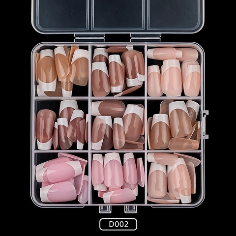 Glossy French Press On Nails ABS Coffin Ballerina False Nails Full Cover Artificial Fingernails For Women