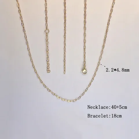 Minimalistischer Schmuckset Aus Edelstahl 18K Vergoldet Büroklammer Kette Halskette Armband Für Frauen Mode Accessoires