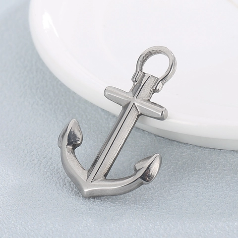 Ciondolo Ancora Nautica Acciaio Inossidabile Charme Stile Marinaio Per Creazione Gioielli Fai Da Te Tono Argento