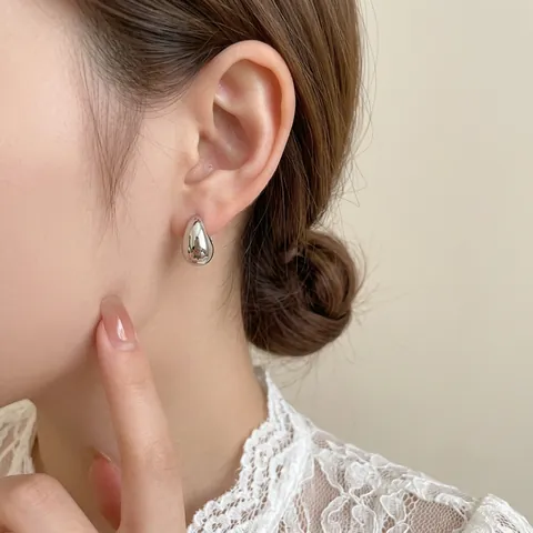 Minimalist Geometric Stud Earrings High Polish Metal Real Gold Plated For Women With 925 Sterling Silver Earring Post Elegant