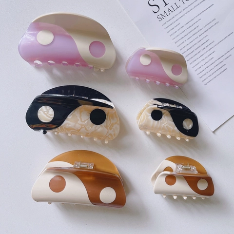 Hair Claw Clip Acetate Yin Yang Tai Chi Chic Chinese Style Niche Hairpin Elegant Accessories For Women