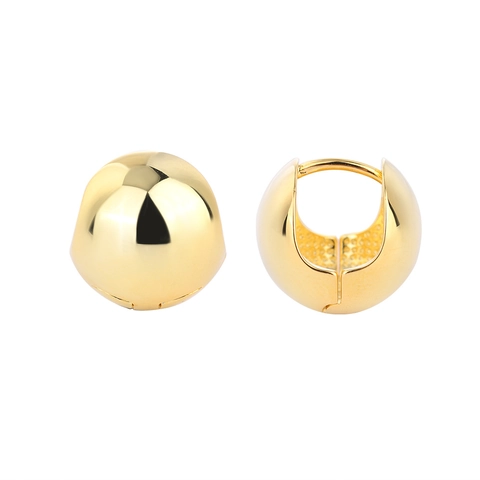 Minimalistische Koperen Bal Creolen Voor Vrouwen Elegante Goud Zilver Verguld Rond Glad Kleine Creolen Sieraden Cadeau