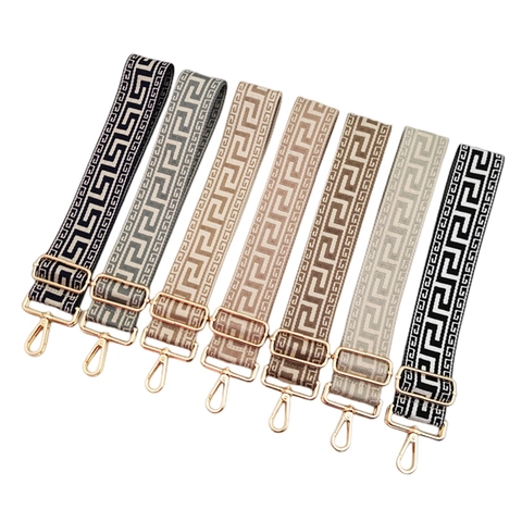 Tracolla Regolabile Larga Per Borsa Reversibile Motivo Greco Meandro Jacquard Tessuto Cinghia Di Ricambio Per Borsa Accessorio
