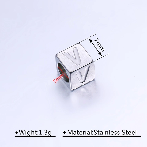 Alphabet Cube Beads Stainless Steel Letter Spacer Charms For DIY Necklace Bracelet Jewelry Making Accessories Engraved
