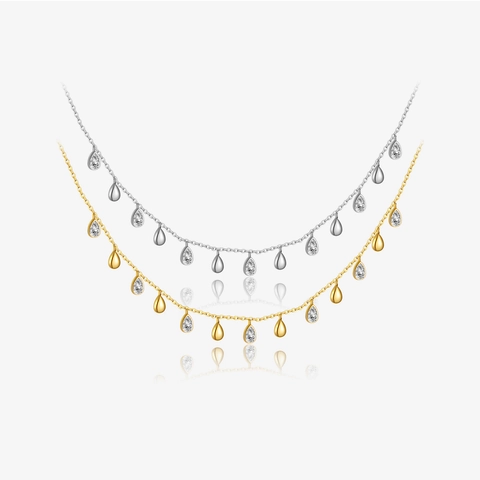 S925 Sterlingsilber Birnenförmig Zirkonia Anhänger Halskette Für Damen Elegant Wassertropfen Design Gold Silber Schmuck Geschenk