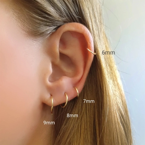 Orecchini A Cerchio Con Cerniera Per Piercing Cartilagine In Argento Sterling 925 E Zirconia Stile Minimalista