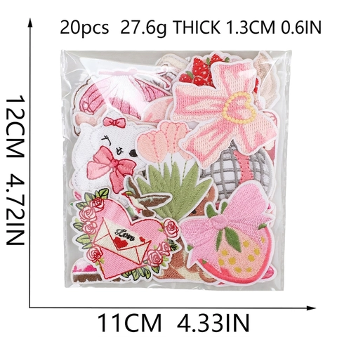 Stickerei Aufnäher Rosa Süße Liebe Herz Cartoon Bär Zum Aufbügeln Aufnähen Dekorativ Applikation Für Kleidung Taschen Hüte Stoff DIY