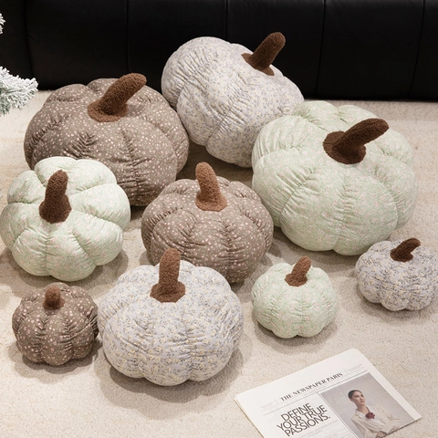 Cuscino Peluche Zucca Floreale Tessuto In Cotone Decorativo Per Divano Arredamento Casa Stile Pastorale