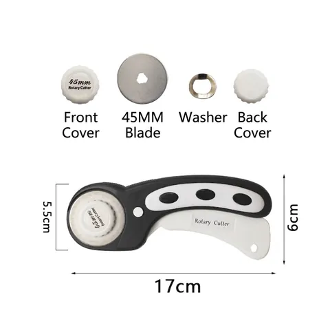 Rotary Cutter Plastic Handle Stainless Steel Blade Sewing Fabric Leather Paper Cutting DIY Quilting Tool With Safety Lock