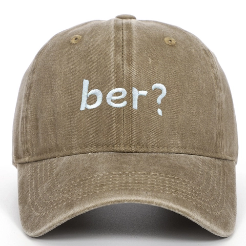 Vintage Washed Cotton Baseball Cap With Ber Embroidery Adjustable Dad Hat For Men Women Outdoor Casual Sun Hat Chic