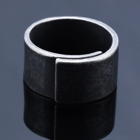 Vintage 316L Roestvrijstalen Ring Voor Heren Dames Industrieel Brede Band Distressed Minimalistisch Retro Sieraden