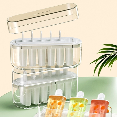 Moderne Minimalistische Transparente Eisform Hausgemachte Eis am Stiel Maker Haushalt DIY Eisform Mit Deckel Stiele Küche Aufbewahrungswerkzeuge