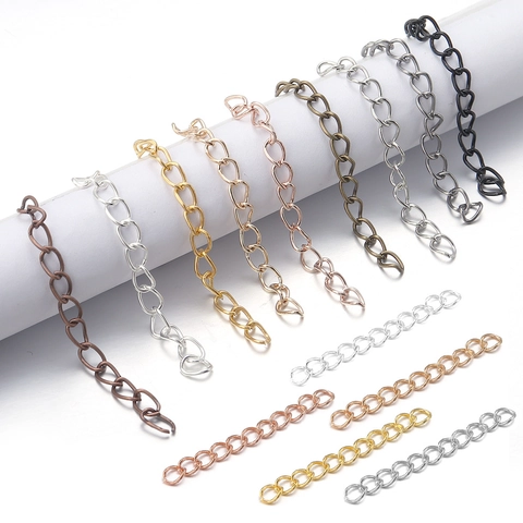 Adjustable Bracelet Necklace Extension Chain Metal Tail Chains For DIY Jewelry Making Findings Craft Accessories