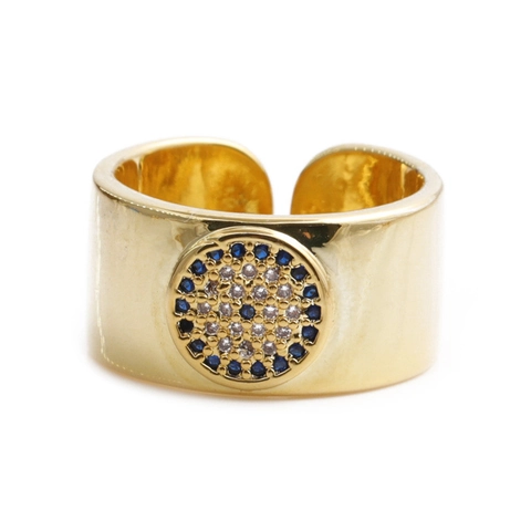 Böser Blick Verstellbarer Offener Ring Kupfer Zirkonia Mikro-Pave Boho Mode Fingerschmuck Geschenk Für Damen
