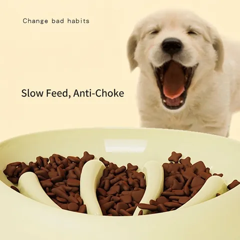 Shell Shaped Slow Feeder Bowl PP Plastic Anti Choke Non Slip For Small Medium Dogs Cats Easy Clean
