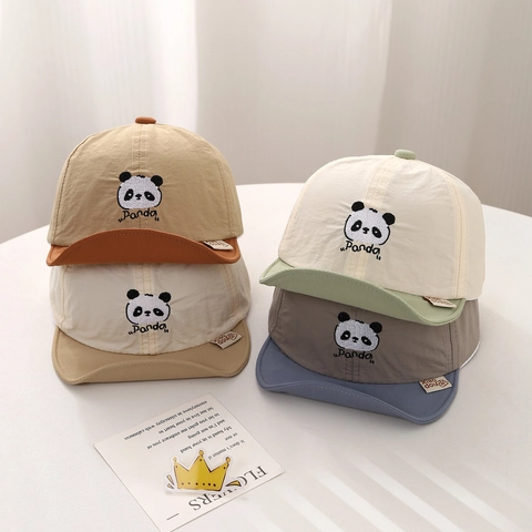 Cappello Da Baseball Neonato Ricamo Panda Tesa Morbida Asciugatura Rapida Cappellino Sole Per Bambini Ragazzi Ragazze Estate