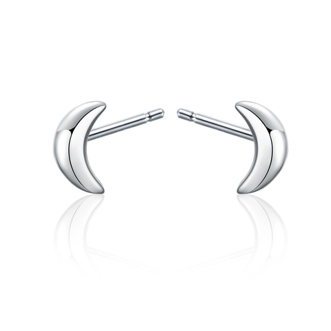 925 Argento Sterling Mini Mezzaluna Orecchini a Bottone per Donna Minimalista Delicato Piccolo Luna Piercing Gioielli Galvanizzato Regalo
