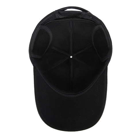 Casquette De Baseball Hiver Homme Coton Tricot Chaud Coupe-vent Protection Oreilles Réglable Sport Extérieur