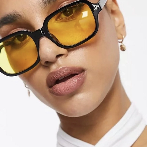 Retro Square Sunglasses Women Oversized Fashion Trendy UV400 Protection PC Frame AC Lens Rivet Decor Outdoor Eyewear