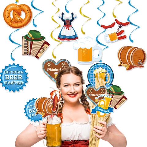 Decorazioni A Spirale Sospese Per Feste Di Oktoberfest Pendenti In Cartoncino PVC Tema Della Festa Della Birra Bavarese